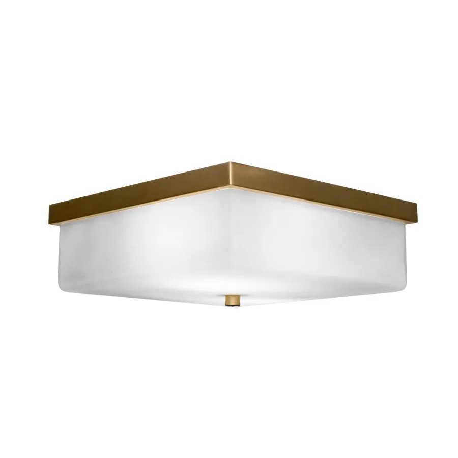 Nouvelle 2 Light Flush Mount in New Age Brass with White Muslin Glass - Image 1