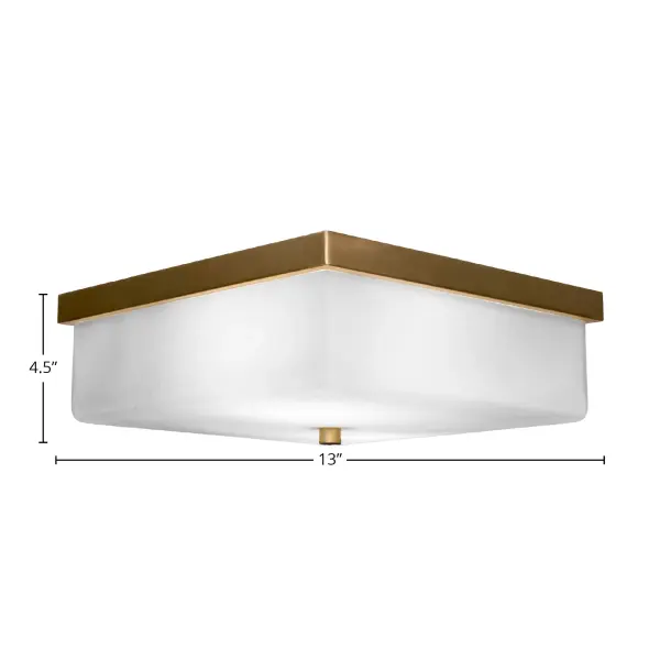 Nouvelle 2 Light Flush Mount in New Age Brass with White Muslin Glass - Image 2