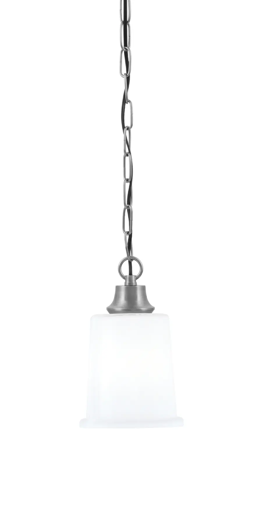 Toltec Lighting Chain Hung Mini Pendant with White Opal Glass - Image 1