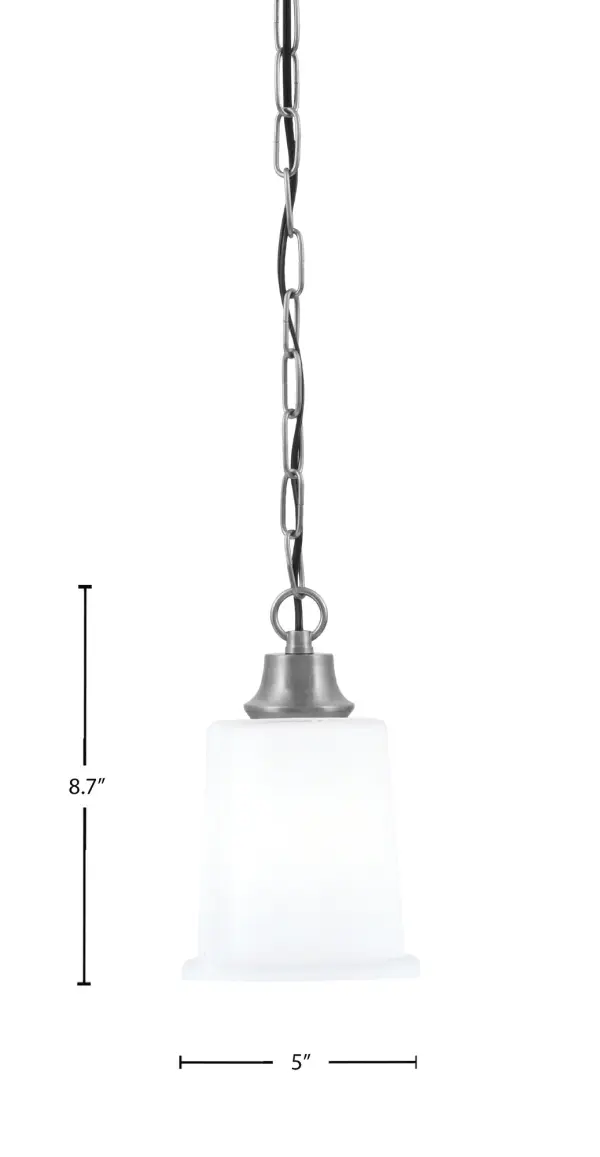 Toltec Lighting Chain Hung Mini Pendant with White Opal Glass - Image 2