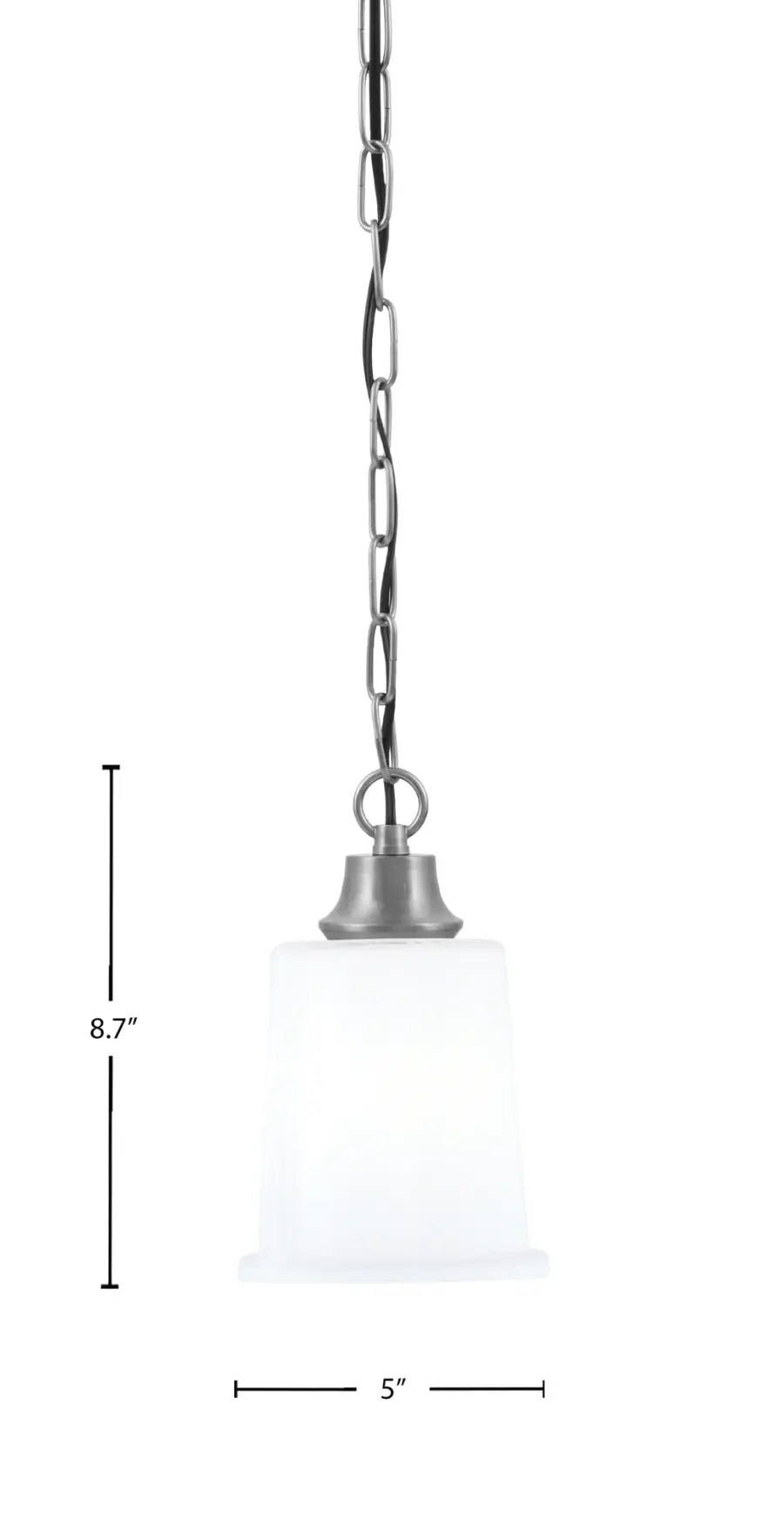 Toltec Lighting Chain Hung Mini Pendant with White Opal Glass - Image 2