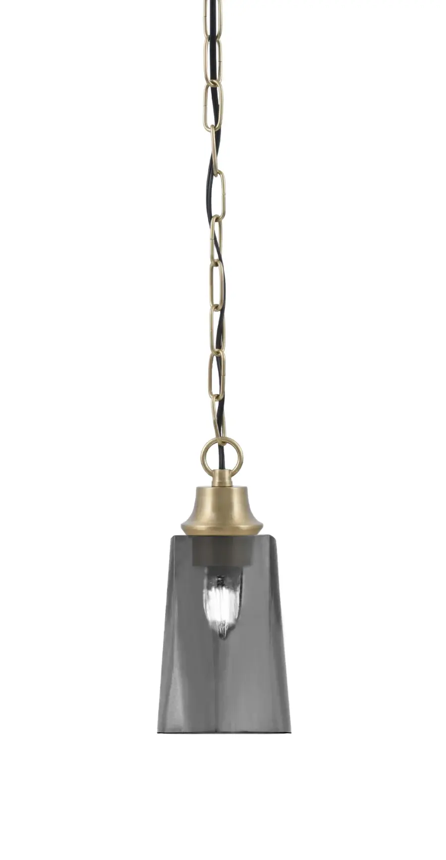 Chain Hung Mini Pendant with Smoke Bubble Glass - Image 1