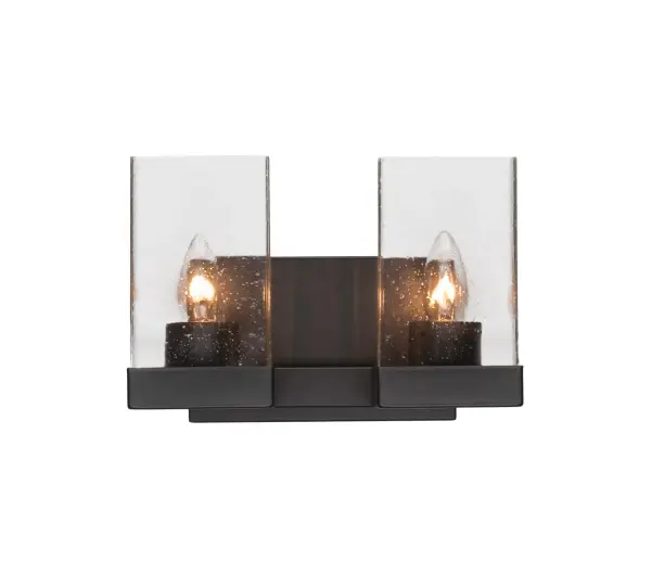 Nouvelle 2 Light Bath Bar in Espresso with Clear Bubble Glass - Image 1