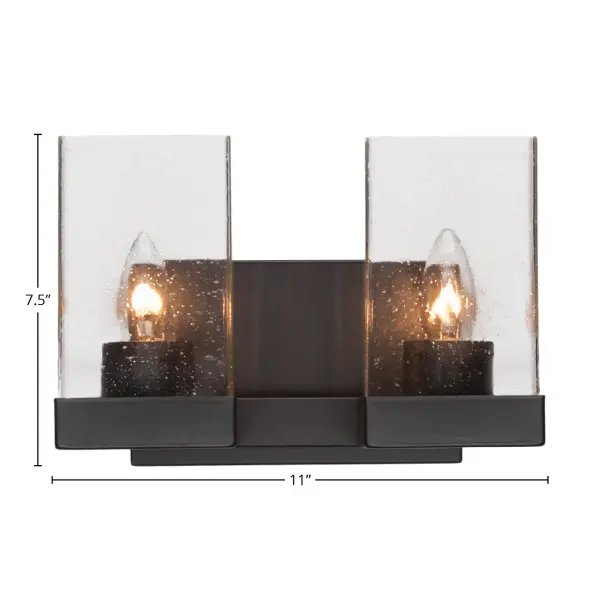 Nouvelle 2 Light Bath Bar in Espresso with Clear Bubble Glass - Image 2