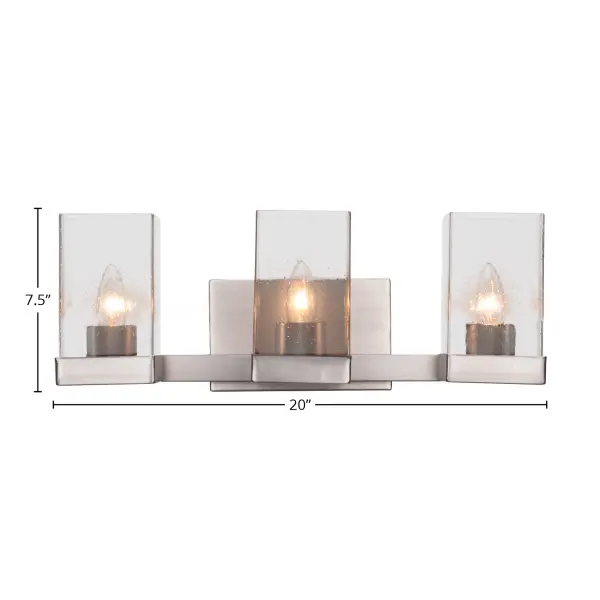 Nouvelle 3-Light Bath Bar in Graphite with Clear Bubble Glass - Image 2