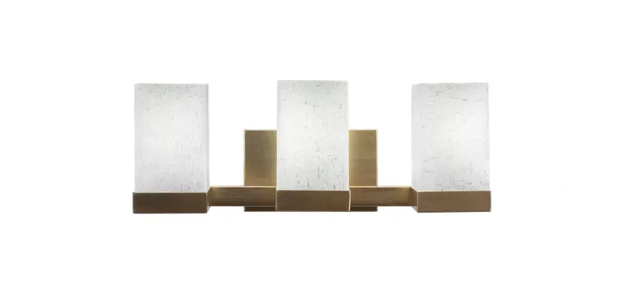 Nouvelle 3 Light Bath Bar in New Age Brass with White Muslin Glass - Image 1