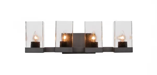Nouvelle 4 Light Bath Bar in Espresso with Clear Bubble Glass - Image 1
