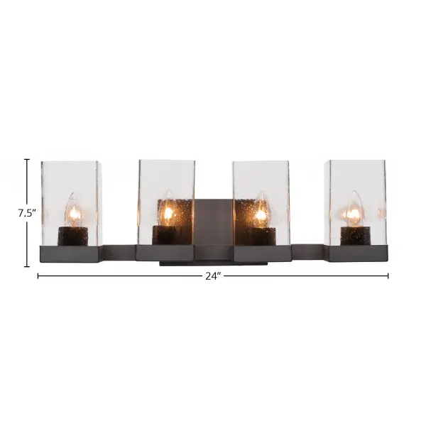 Nouvelle 4 Light Bath Bar in Espresso with Clear Bubble Glass - Image 2