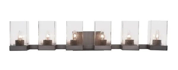 Nouvelle 6 Light Bath Bar in Espresso with Clear Bubble Glass - Image 1