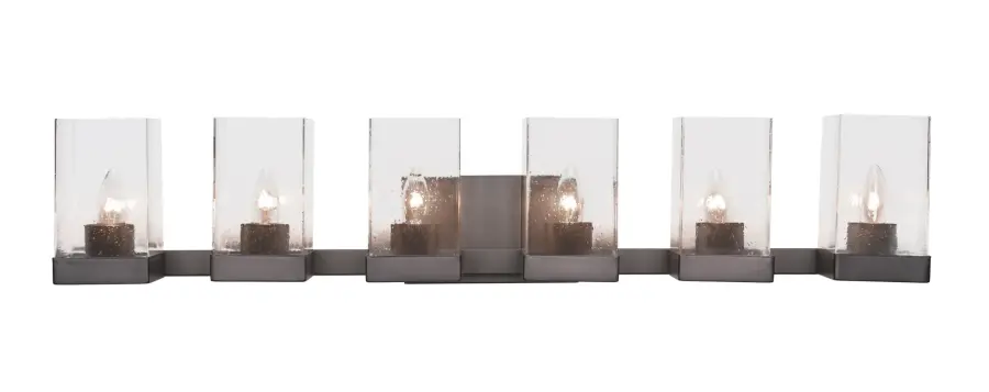 Nouvelle 6 Light Bath Bar in Espresso with Clear Bubble Glass - Image 1