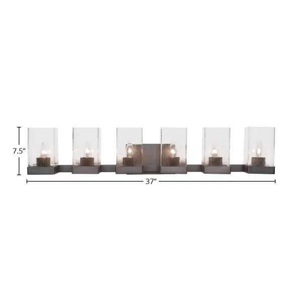 Nouvelle 6 Light Bath Bar in Espresso with Clear Bubble Glass - Image 2