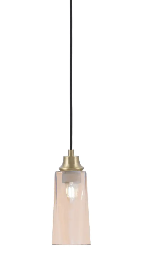 Toltec Lighting Chain Mini Pendant with Amber Gradient Glass - Image 1