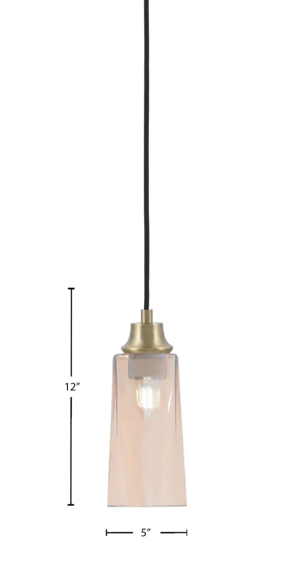 Toltec Lighting Chain Mini Pendant with Amber Gradient Glass - Image 2