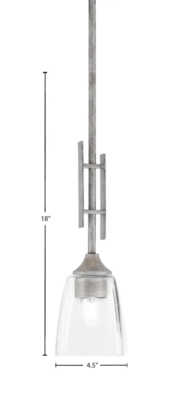 Uptowne Stem Hung Mini Pendant with Clear Bubble Glass - Image 2