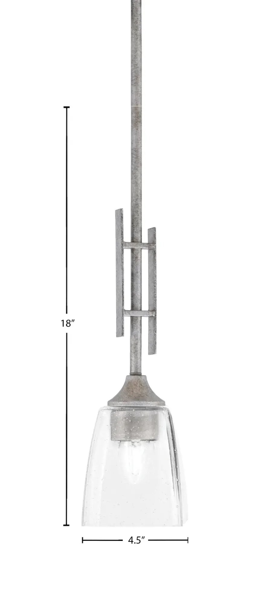 Uptowne Stem Hung Mini Pendant with Clear Bubble Glass - Image 2