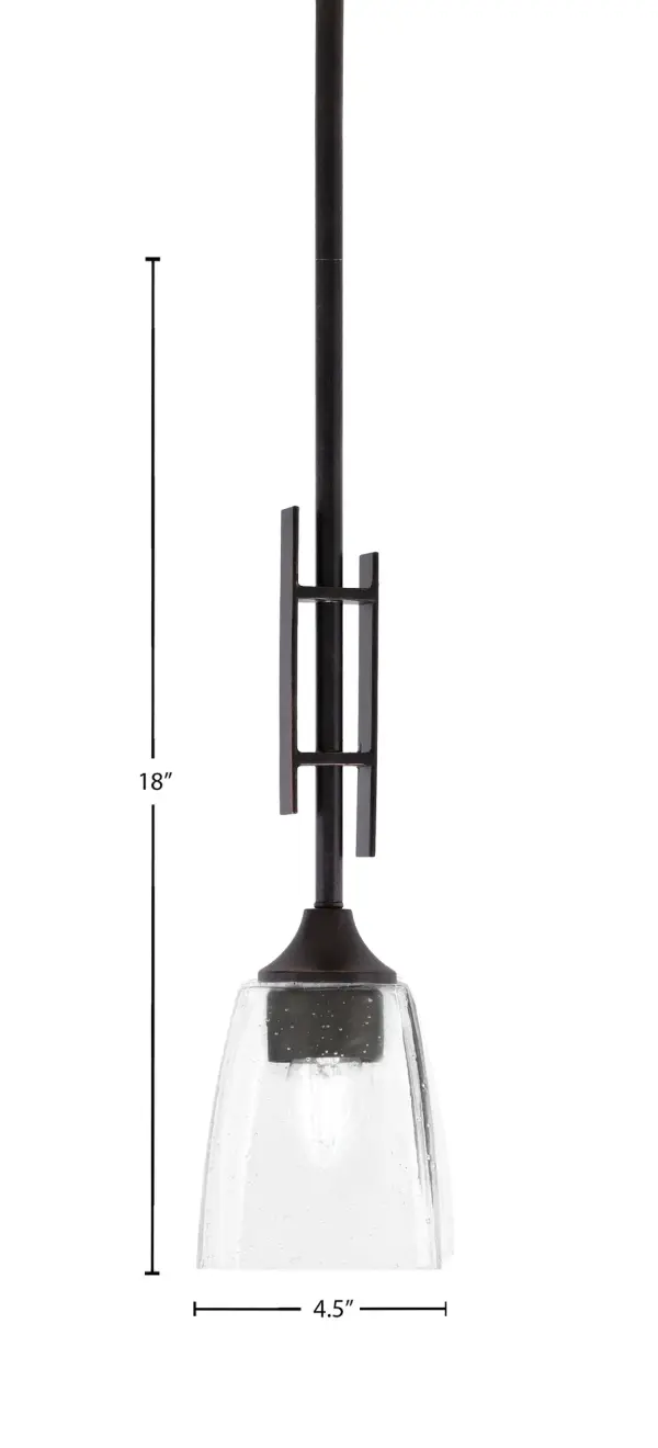 Uptowne Stem Hung Mini Pendant with Clear Bubble Glass - Image 2