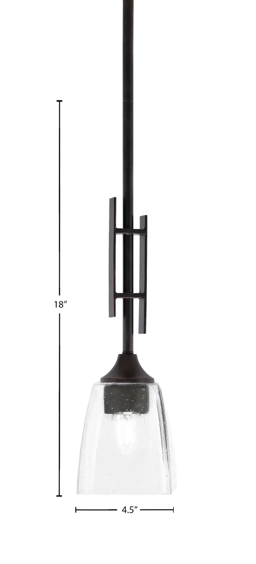 Uptowne Stem Hung Mini Pendant with Clear Bubble Glass - Image 2