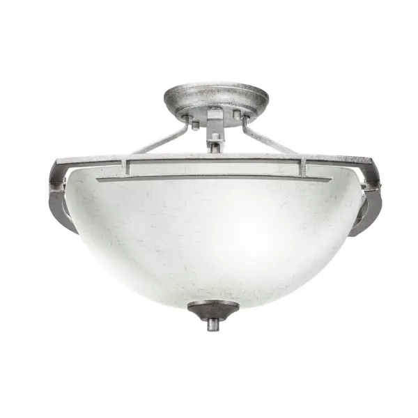 Uptowne Semi-Flush Ceiling Light with White Muslin Glass - Image 1