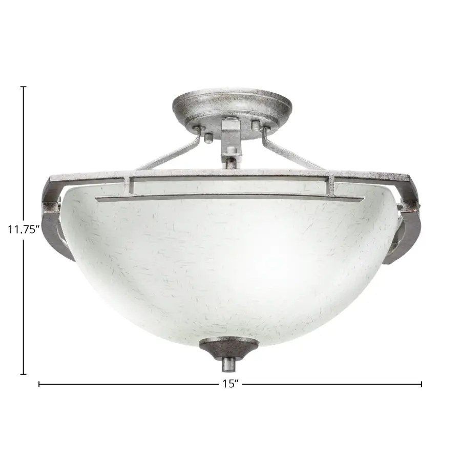 Uptowne Semi-Flush Ceiling Light with White Muslin Glass - Image 2
