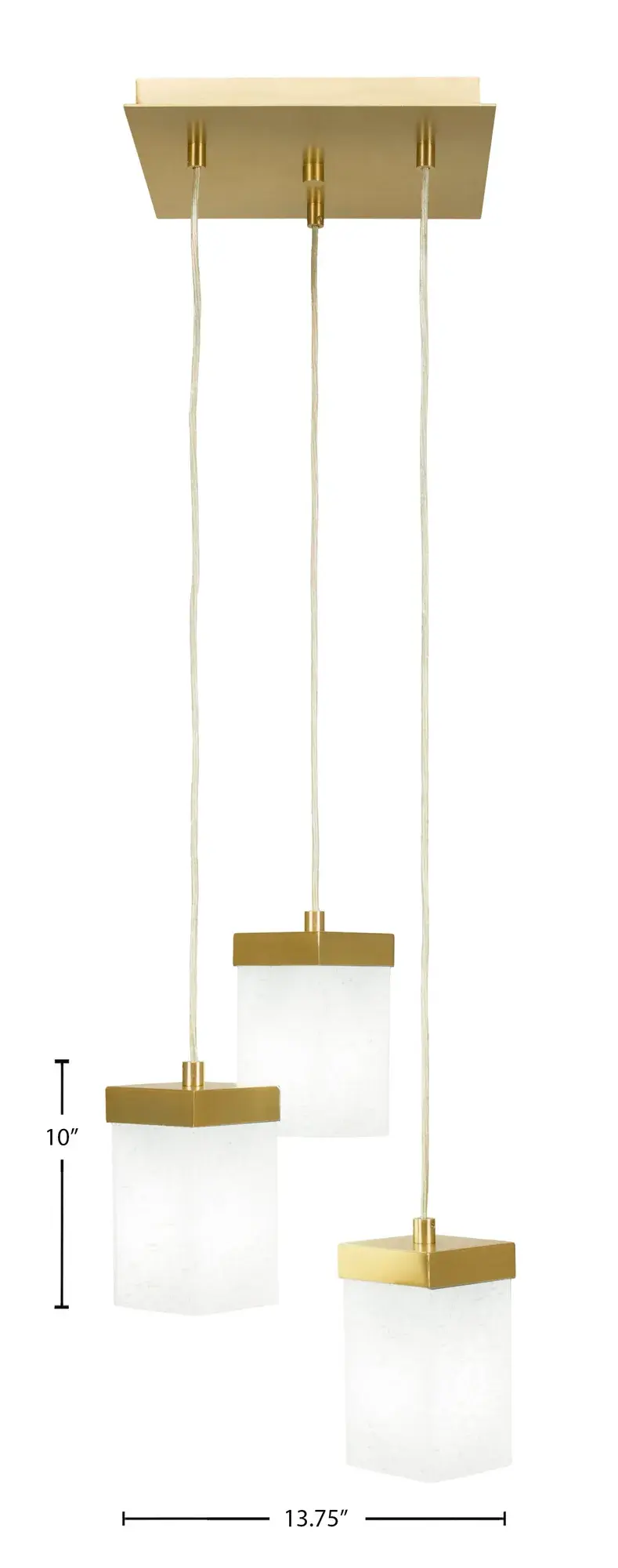 Nouvelle 3-Light Cluster Pendant in New Age Brass with White Muslin Glass - Image 2