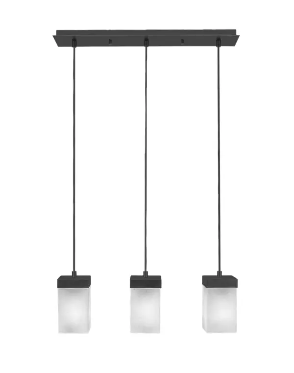 Nouvelle 3-Light Linear Pendant in Espresso with White Muslin Glass