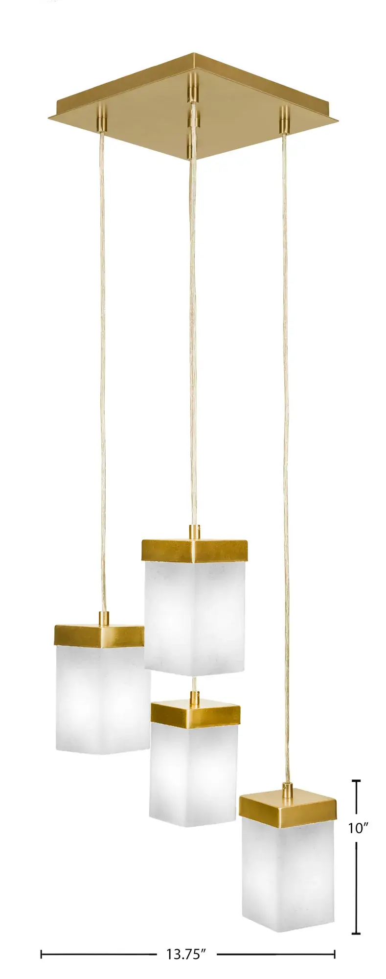 Nouvelle 4-Light Cluster Pendant in New Age Brass with White Muslin Glass - Image 2