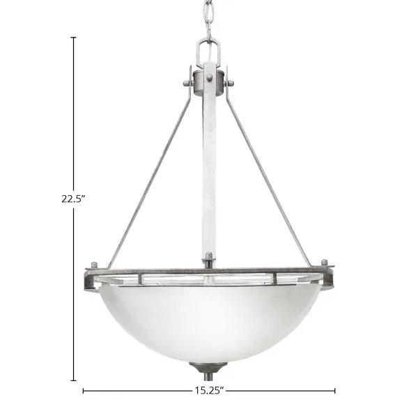 Uptowne 3-Light Pendant with White Muslin Glass - Image 2