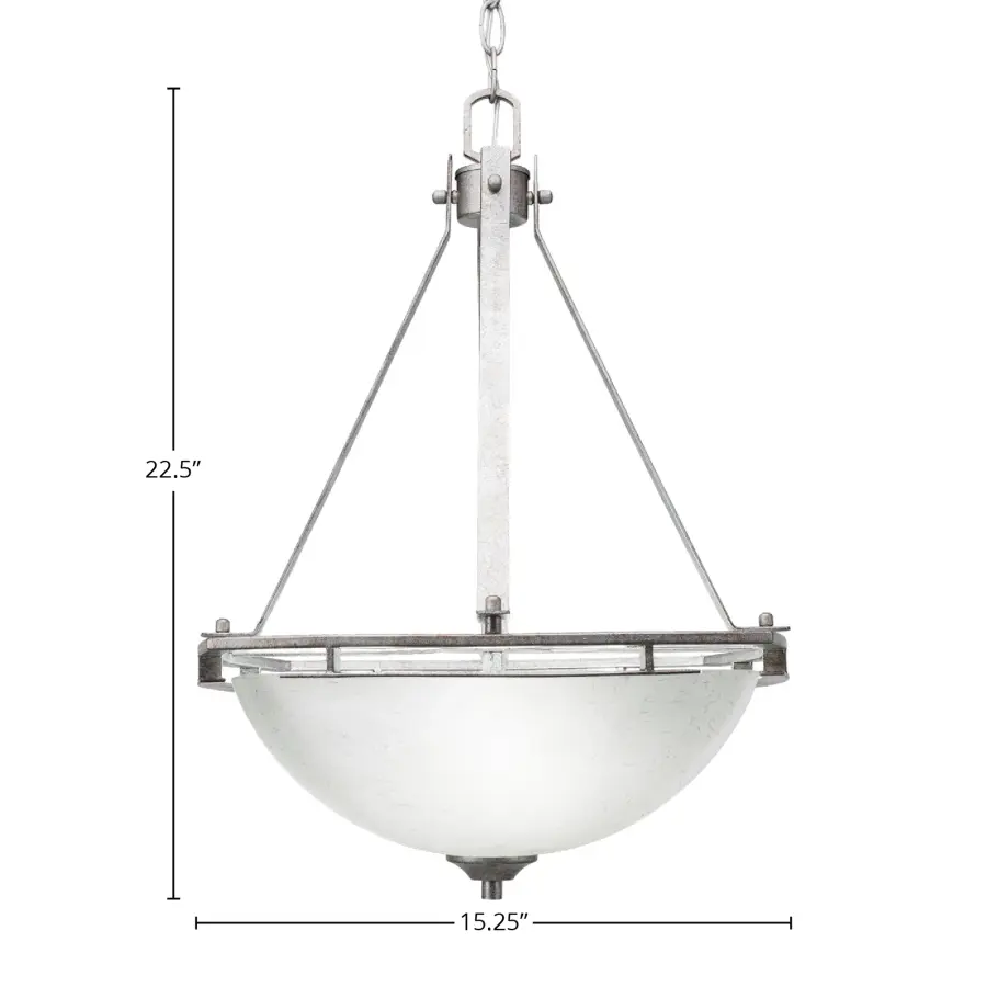 Uptowne 3-Light Pendant with White Muslin Glass - Image 2