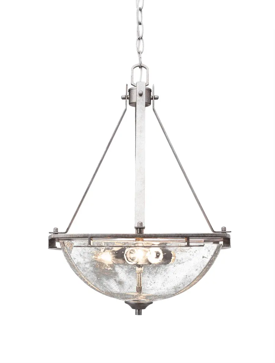 Uptowne 3-Light Pendant with Clear Bubble Glass - Image 1
