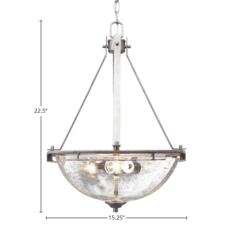 Uptowne 3-Light Pendant with Clear Bubble Glass - Image 2