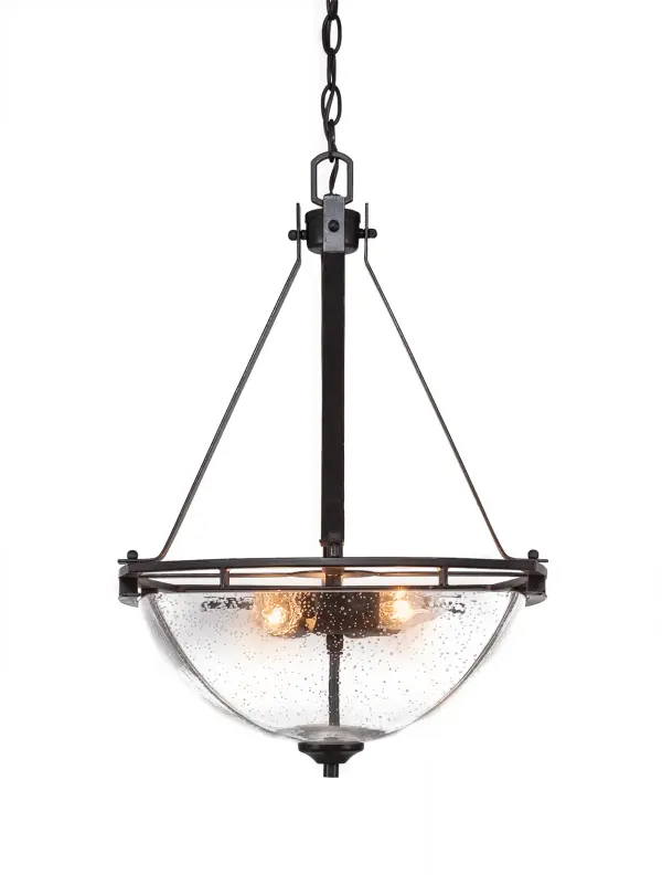 Uptowne 3-Light Pendant with Clear Bubble Glass - Image 1