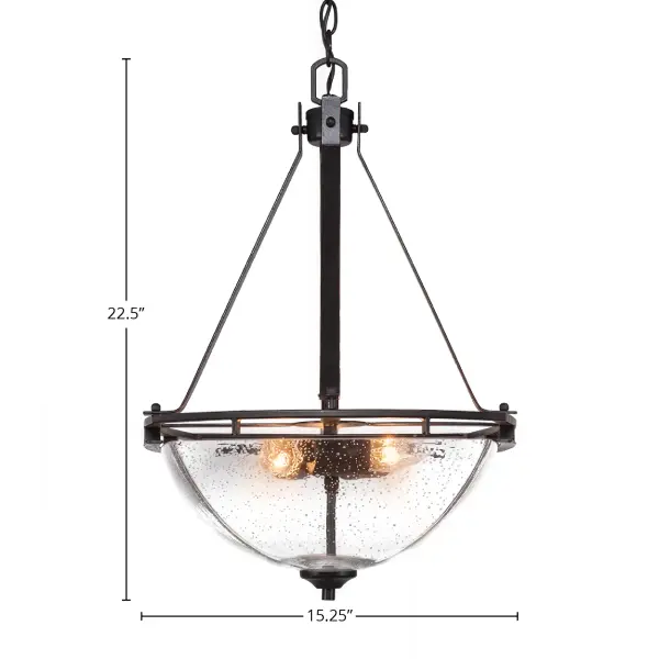 Uptowne 3-Light Pendant with Clear Bubble Glass - Image 2