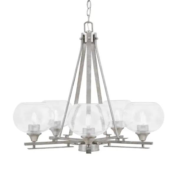 Uptowne 5-Light Uplight Chandelier with Clear Bubble Glass - Image 1