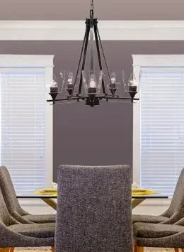 Uptowne 5-Light Uplight Chandelier in Dark Granite with Clear Bubble Glass - Image 3