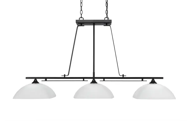 Uptowne 3-Light Island Pendant in Dark Granite with White Muslin Glass - Image 1