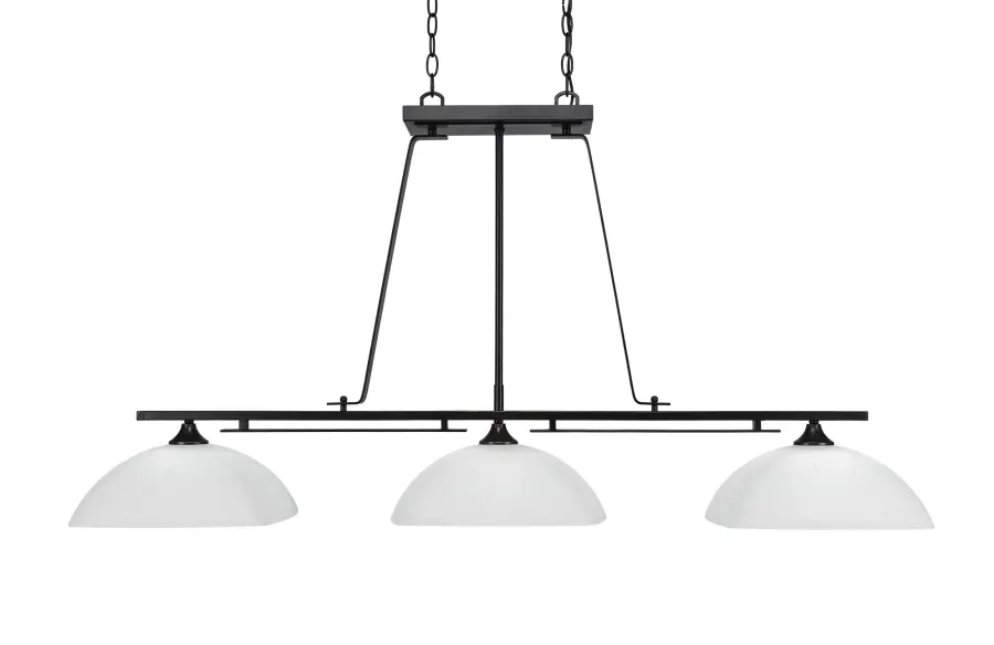 Uptowne 3-Light Island Pendant in Dark Granite with White Muslin Glass - Image 1