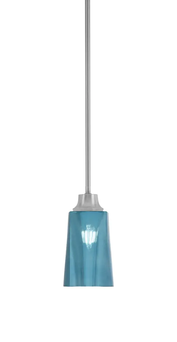 Stem Hung Mini Pendant with Blue Gradient Glass - Image 1