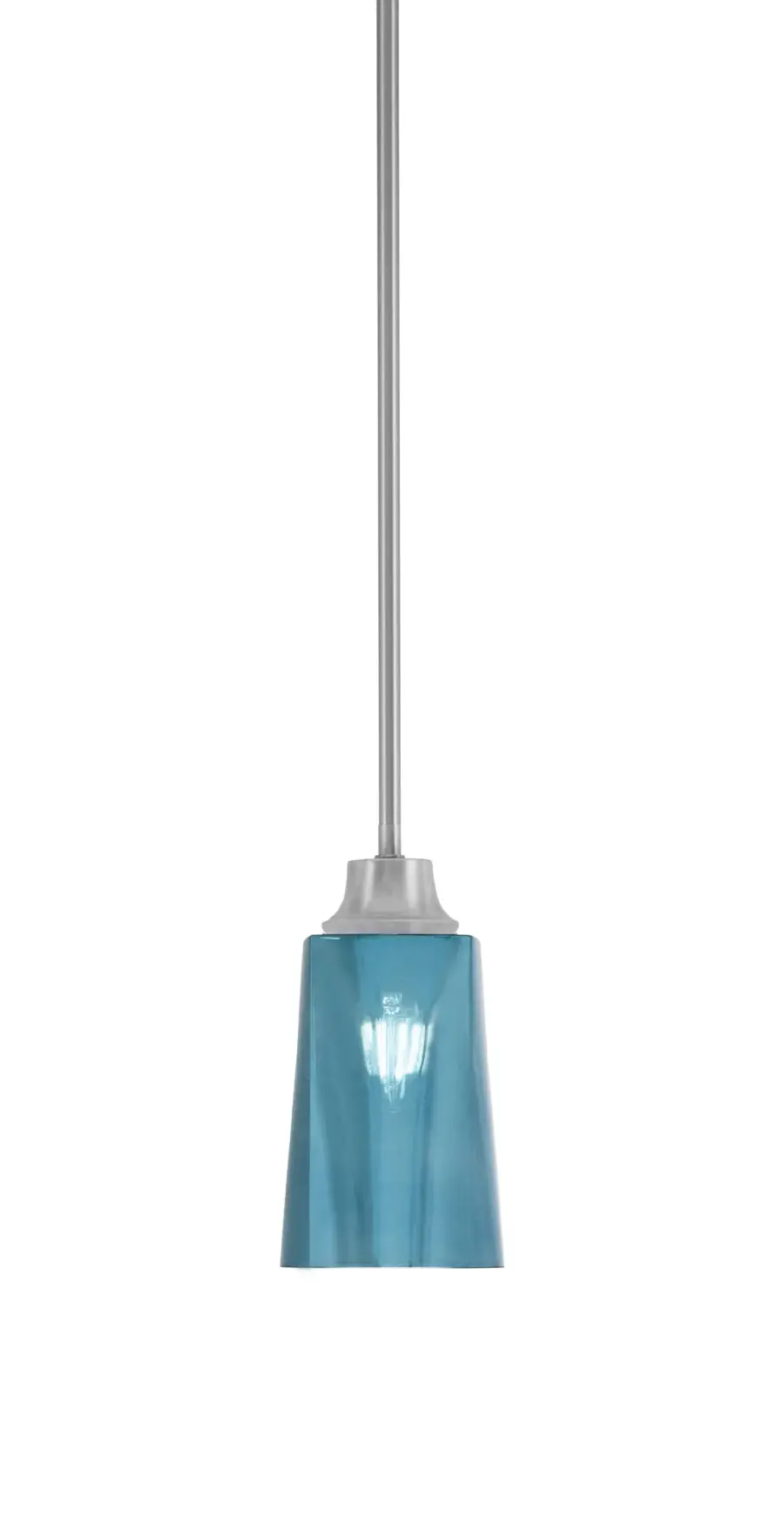 Stem Hung Mini Pendant with Blue Gradient Glass - Image 1