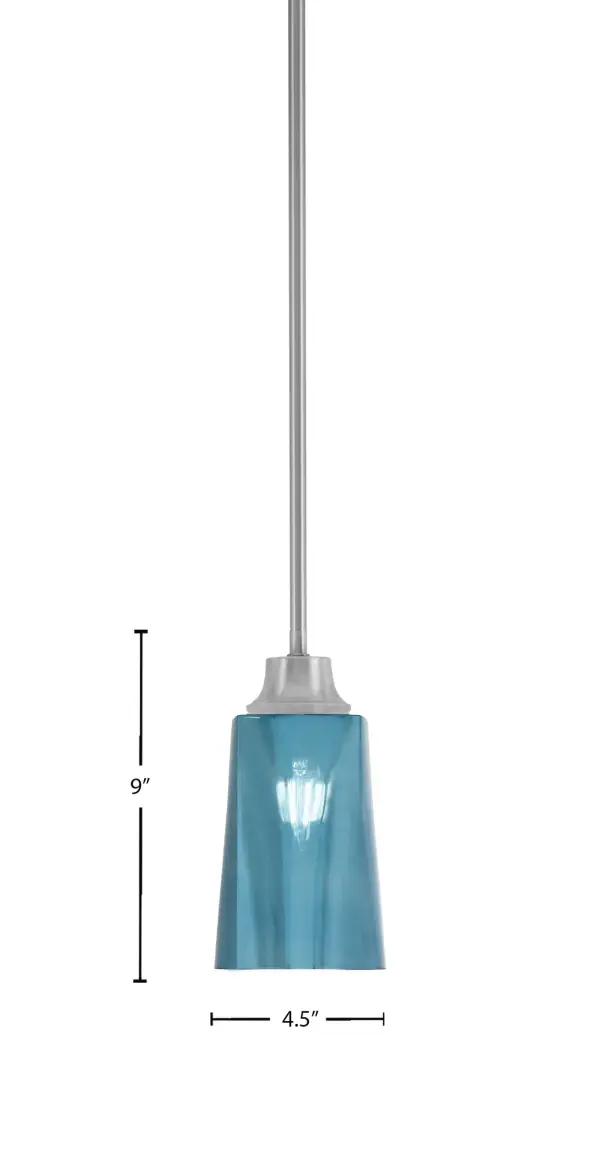 Stem Hung Mini Pendant with Blue Gradient Glass - Image 2