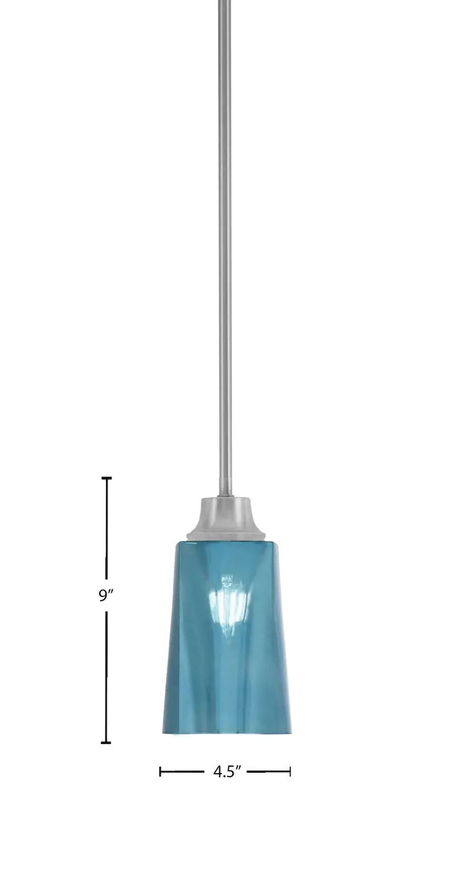 Stem Hung Mini Pendant with Blue Gradient Glass - Image 2