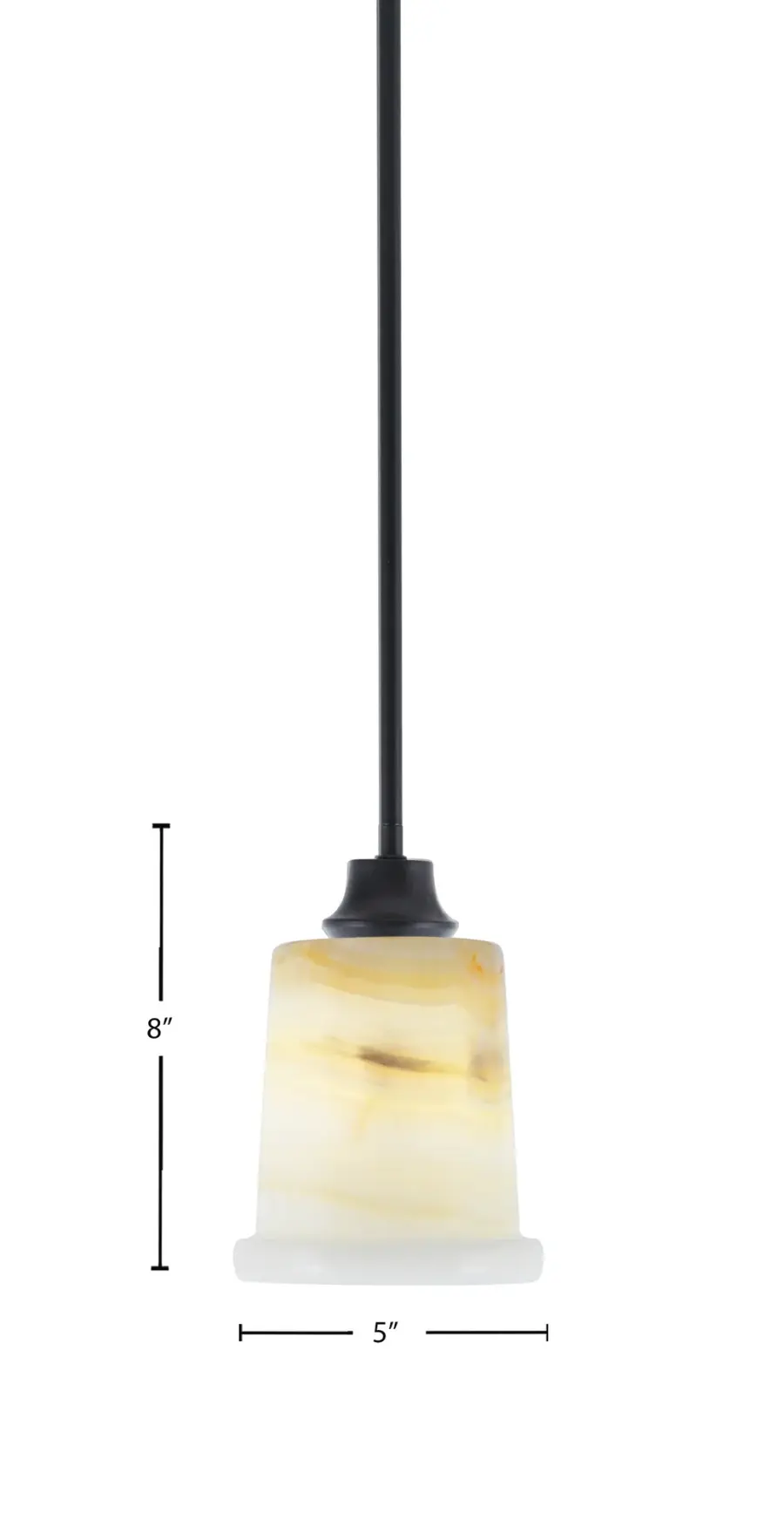 Toltec Lighting Stem Hung Mini Pendant with Natural Stone Glass - Image 2