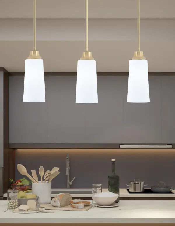 Toltec Lighting Chain Hung Mini Pendant with White Opal Glass - Image 3