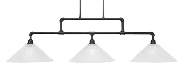 Vintage 3-Light Island Pendant with Italian Bubble Glass - Image 1