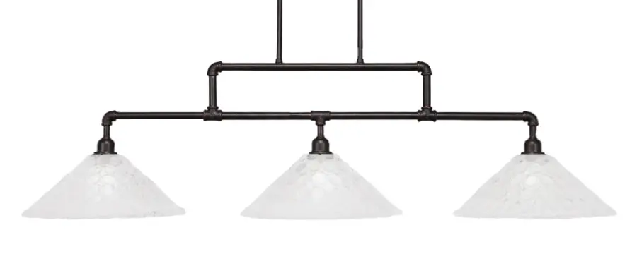 Vintage 3-Light Island Pendant with Italian Bubble Glass - Image 1