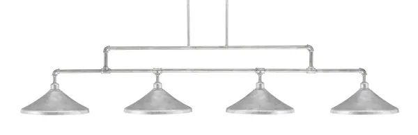 Vintage 4-Light Island Chandelier in Aged Silver - Image 1