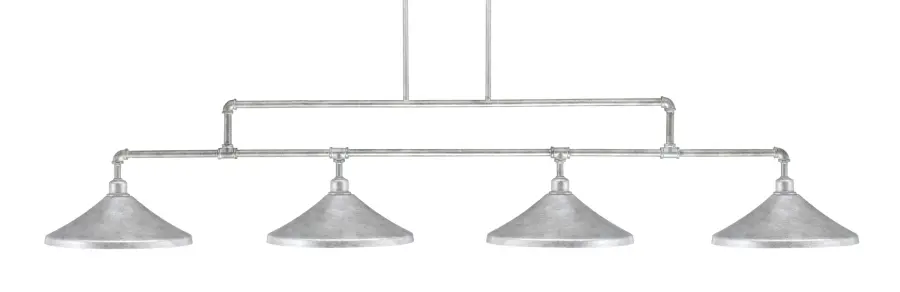 Vintage 4-Light Island Chandelier in Aged Silver - Image 1