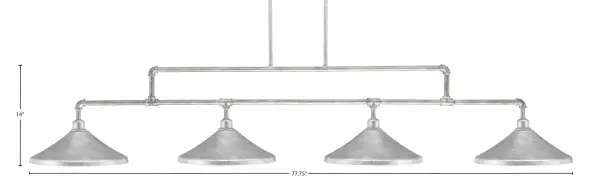 Vintage 4-Light Island Chandelier in Aged Silver - Image 2