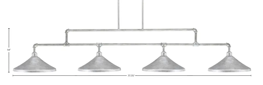 Vintage 4-Light Island Chandelier in Aged Silver - Image 2