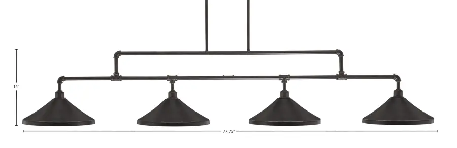 Vintage 4-Light Island Chandelier in Dark Granite - Image 2