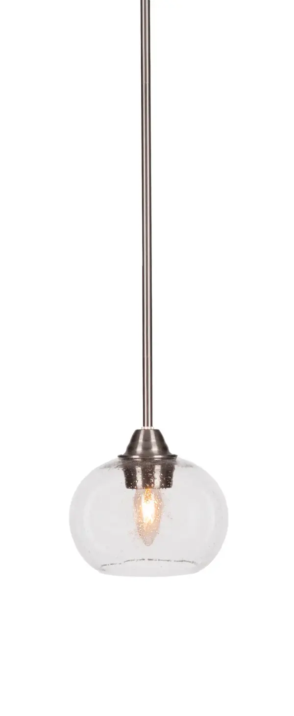 Paramount Stem Hung Mini Pendant with Clear Bubble Glass - Image 1